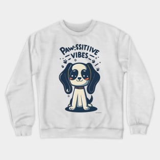 Paws-itive Vibes Animal Pun Crewneck Sweatshirt